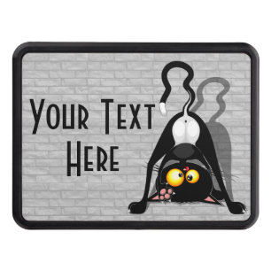 Cat Upside Down Funny Cartoon Character Hitch Cover