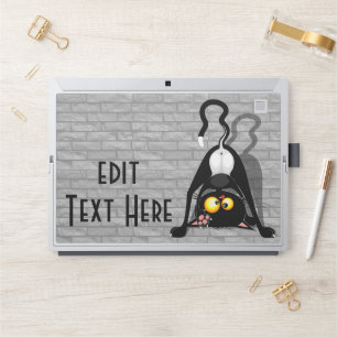 Cat Upside Down Funny Cartoon Character HP Laptop Skin