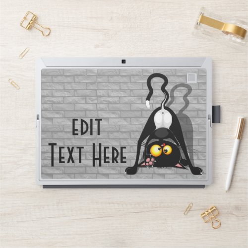 Cat Upside Down Funny Cartoon Character HP Laptop Skin