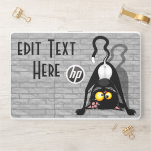 Cat Upside Down Funny Cartoon Character HP Laptop Skin