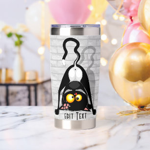 Cat Upside Down Funny Cartoon Character Insulated Tumbler