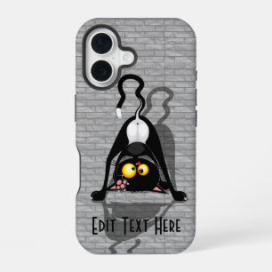 Cat Upside Down Funny Cartoon Character iPhone 16 Case
