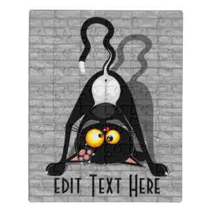 Cat Upside Down Funny Cartoon Character Jigsaw Puzzle