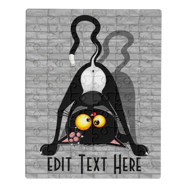 Cat Upside Down Funny Cartoon Character Jigsaw Puzzle (Puzzle Vertical)