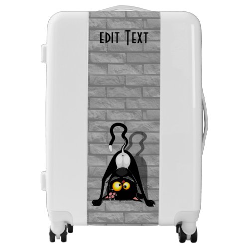 Cat Upside Down Funny Cartoon Character Luggage