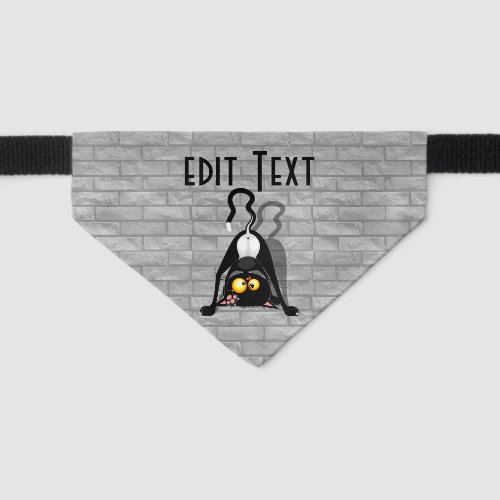 Cat Upside Down Funny Cartoon Character Pet Bandana Collar