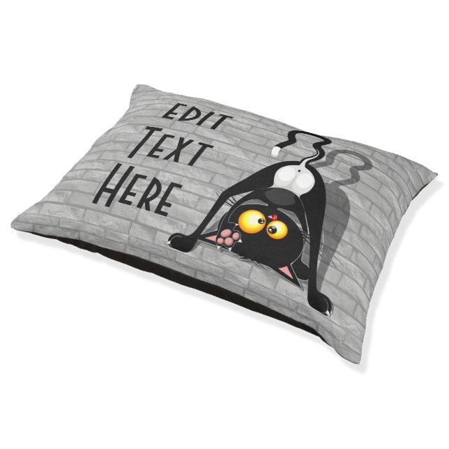 Cat Upside Down Funny Cartoon Character Pet Bed (Angled)