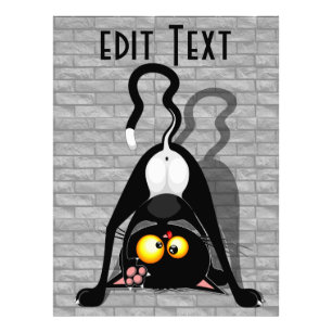 Cat Upside Down Funny Cartoon Character Photo Print