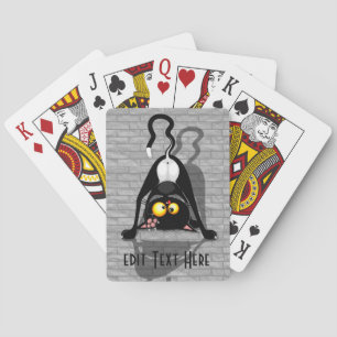 Cat Upside Down Funny Cartoon Character Poker Cards