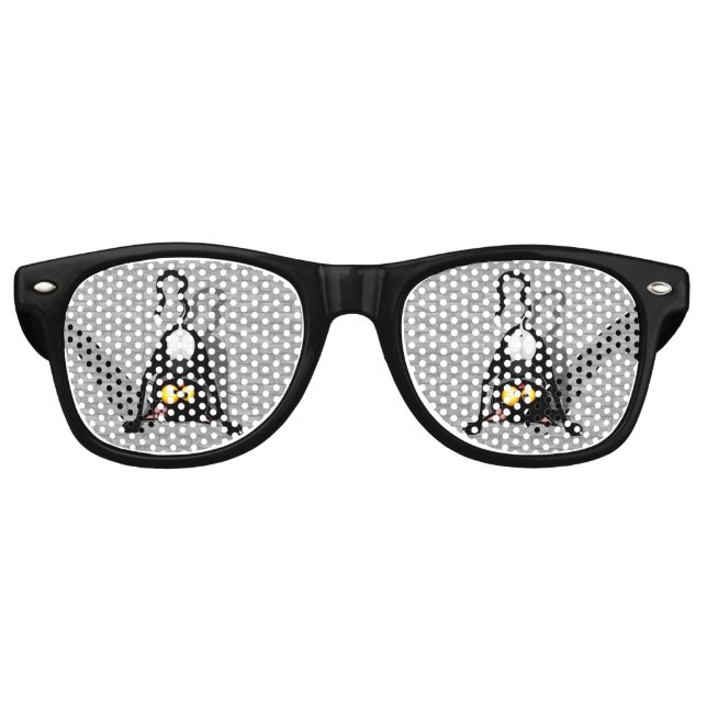 Cat Upside Down Funny Cartoon Character Retro Sunglasses (Front)
