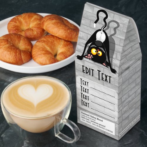Cat Upside Down Funny Cartoon Character Roasted Coffee