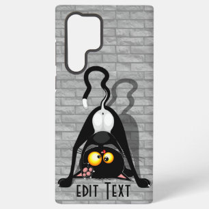 Cat Upside Down Funny Cartoon Character Samsung Galaxy S22 Ultra Case