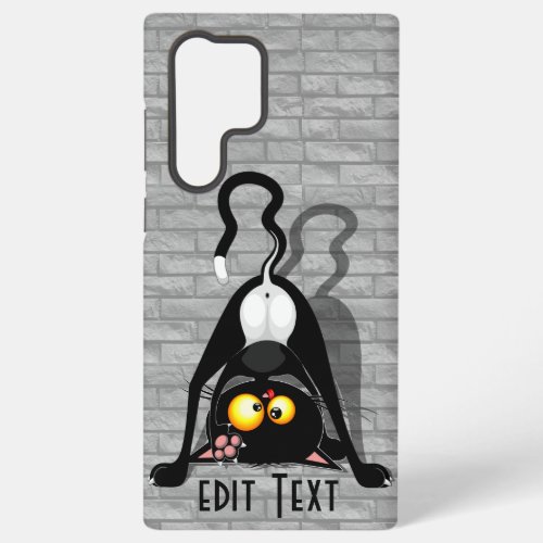 Cat Upside Down Funny Cartoon Character Samsung Galaxy S22 Ultra Case
