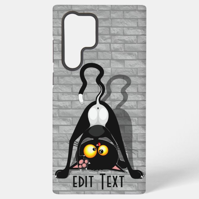 Cat Upside Down Funny Cartoon Character Samsung Galaxy Case (Back)