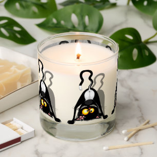Cat Upside Down Funny Cartoon Character Scented Candle