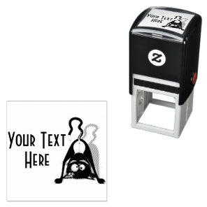 Cat Upside Down Funny Cartoon Character Self-inking Stamp