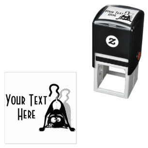 Cat Upside Down Funny Cartoon Character Self-inking Stamp