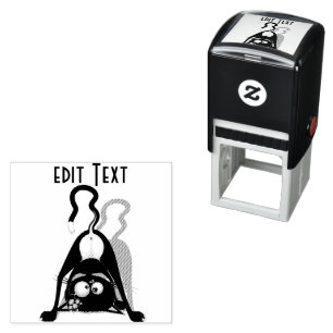 Cat Upside Down Funny Cartoon Character Self-inking Stamp