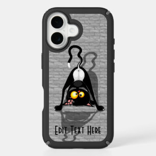 Cat Upside Down Funny Cartoon Character iPhone 16 Case