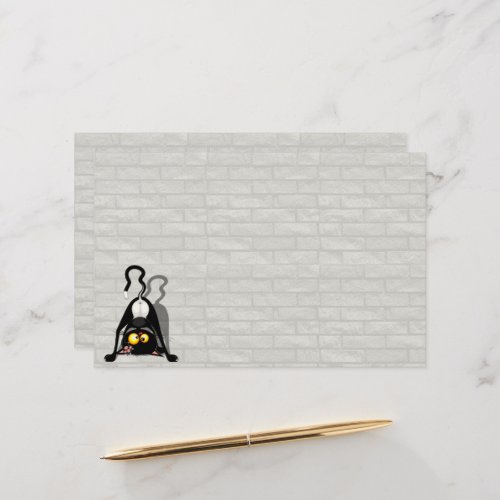 Cat Upside Down Funny Cartoon Character Stationery