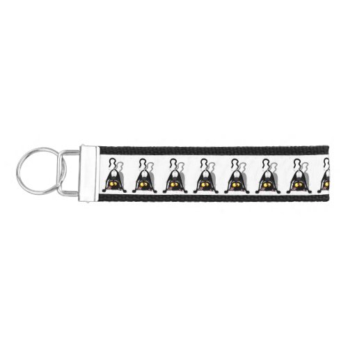 Cat Upside Down Funny Cartoon Character Wrist Keychain