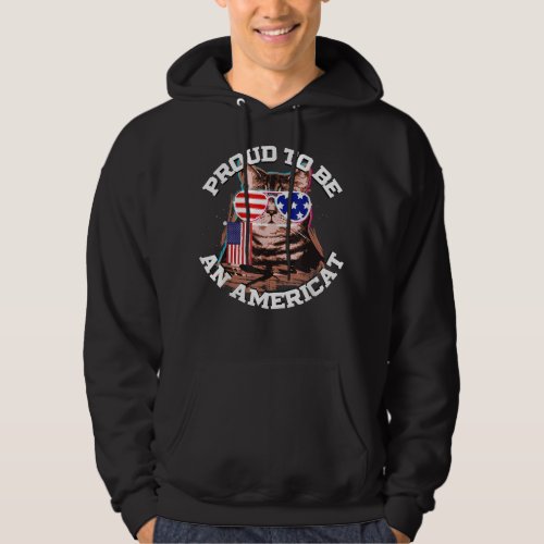 Cat US Flagunglasses Proudo Be An Americat Hoodie