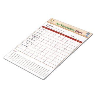 Cat Vaccination Chart Notepad