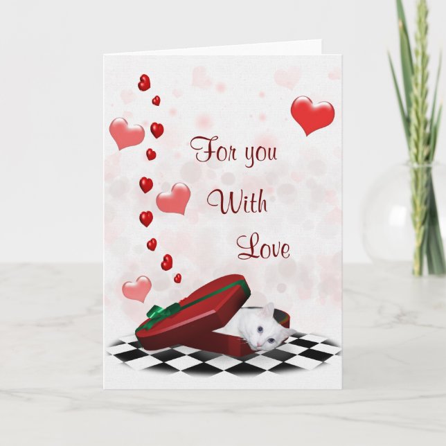 Cat Valentine box Holiday Card (Front)