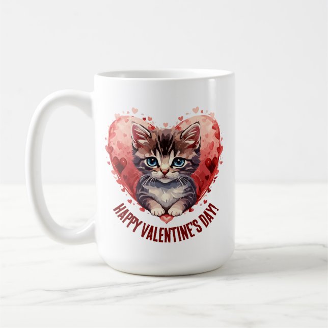 Cat Valentines Coffee Mug (Left)