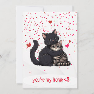 Cat Valentines Day Card- cute cat Holiday Card