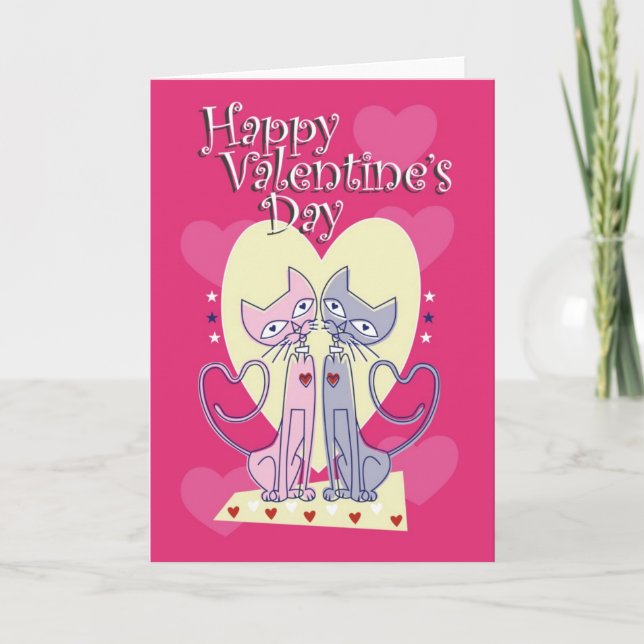 Cat Valentine's Day Holiday Card (Front)