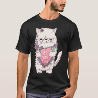Cat Valentines Day Kids Be Mine pink Cat T-Shirt