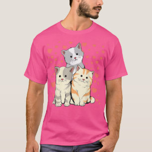 Cat Valentine's Day Red Heart's  For Cat Lover  T-Shirt