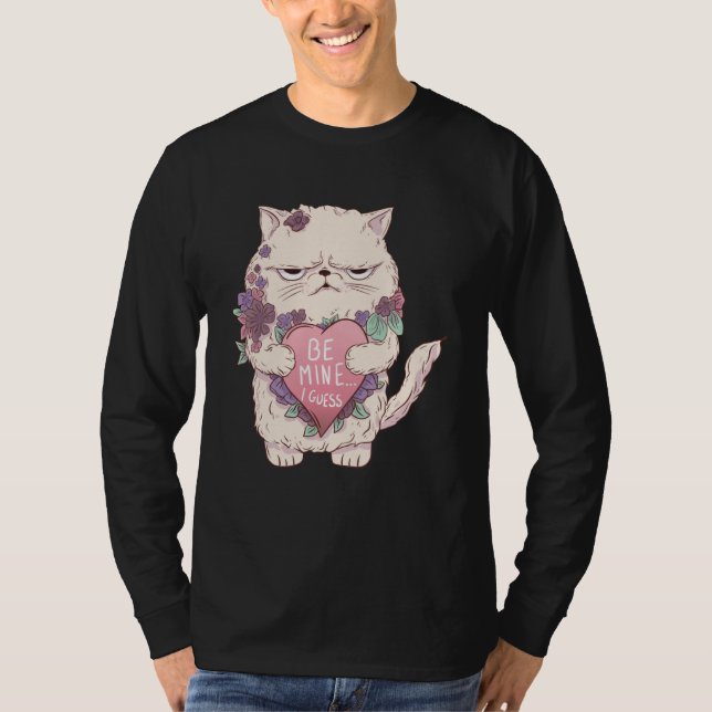 Cat Valentines Day Shirt Kids Be Mine pink Cat (Front)