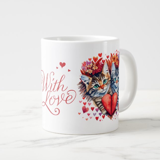 Cat Valentines Giant Coffee Mug (Front Right)