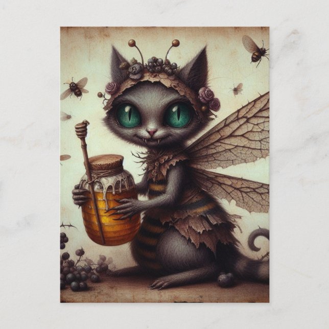 Cat Vampire Bee Fairy  Postcard (Front)