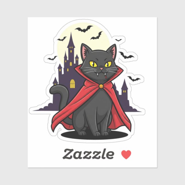 Cat Vampire – Cute Fanged Halloween Kitty  Sticker (Sheet)