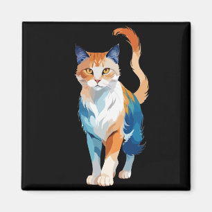 Cat Vector Art with Vibrant Colors Magnet