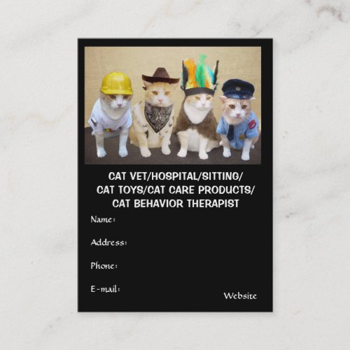 Cat VetHospitalSittingToysProductsTherapist Business Card