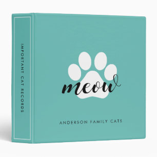 Cat Vet, Medical and Vaccination Records Binder