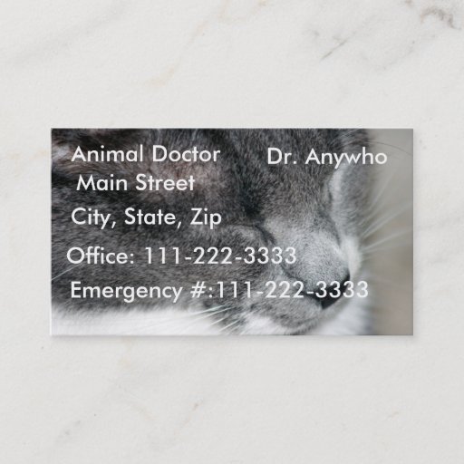 Customizable Cat Vet Profile/Business Card