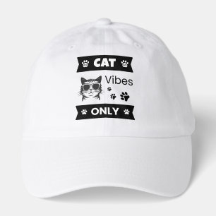 Cat Vibes Only Cool Cat Lover Funny Sunglasses Cat Hat