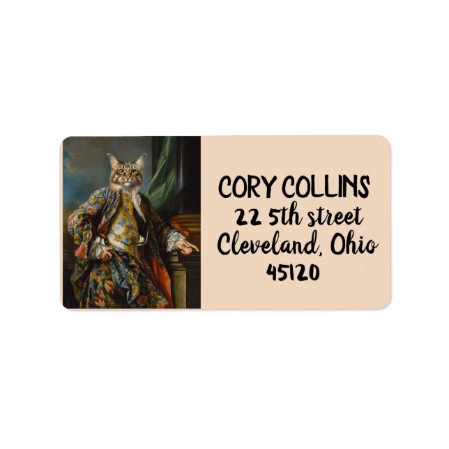 CAT VICTORIAN gent Return Address Label (Front)
