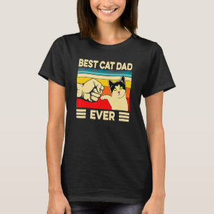 Cat Vintage Best Cat Dad Ever Father's Day T-Shirt