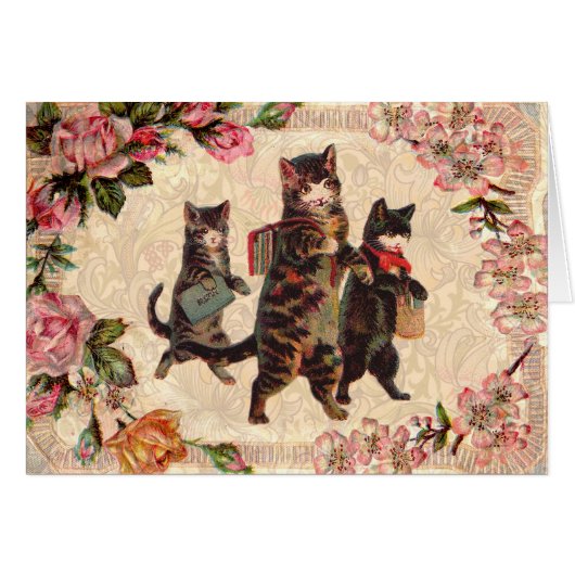 Cat Vintage Pretty Antique Kittens (Front Horizontal)