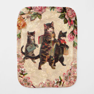 Cat Vintage Pretty Antique Kittens Baby Burp Cloth