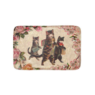 Cat Vintage Pretty Antique Kittens Bath Mat