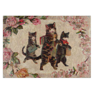 Cat Vintage Pretty Antique Kittens Cutting Board