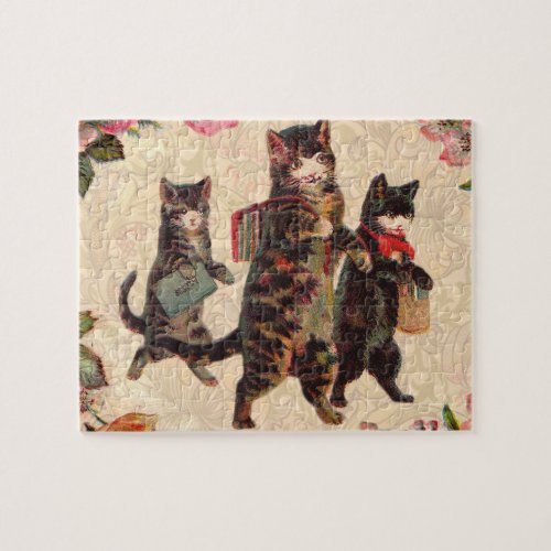 Cat Vintage Pretty Antique Kittens Jigsaw Puzzle