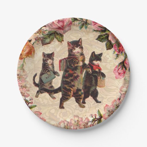 Cat Vintage Pretty Antique Kittens Paper Plates